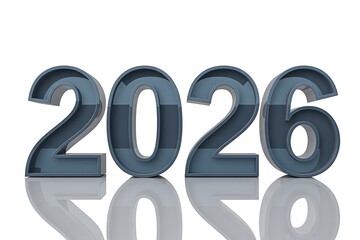 Welcome 2026 with Stylish Modern Numbers and Reflections, Embrace the New Year with Optimism and Fresh Beginnings, Prepare for Exciting Opportunities