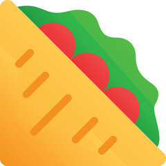 Freshly Made Sandwich with Red Tomatoes and Green Lettuce on Yellow Bread with a Transparent Background