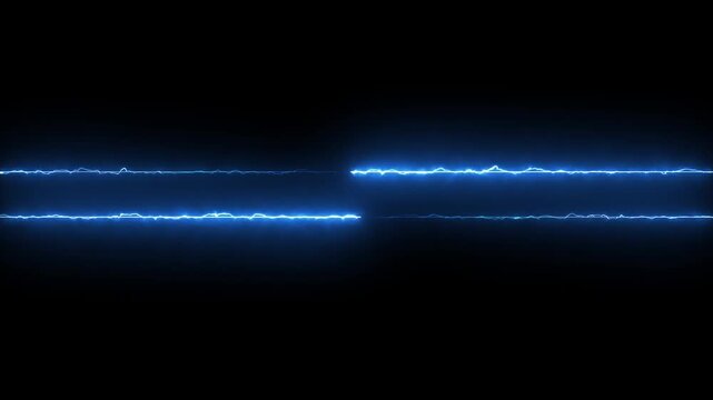Two Parallel Blue Electric Energy Beams Streaking Across Darkness streaks