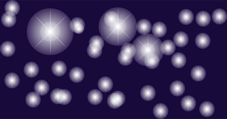 Abstract blue winter background with glowing bokeh circles, bright holiday design decoration pattern