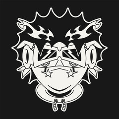 Y2K Urban Streetwear Doodle Vector Cartoon Characters. Trendy Urban Doodle Vector Illustration. Doodle Urban Graphic For T-shirts, Posters And Printing.