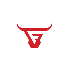Letter F Bull Logo