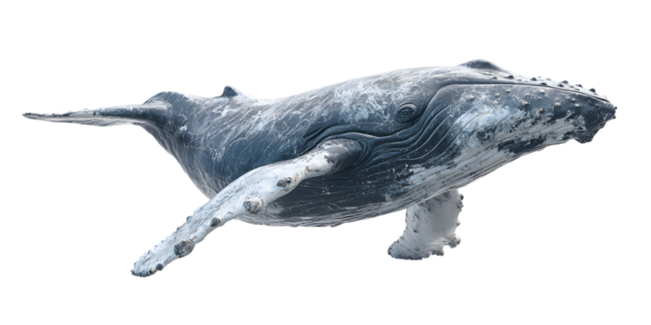 Majestic humpback whale surfaces from the deep ocean abyss