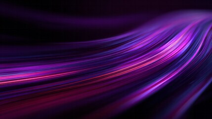 Brilliant streaks of purple and magenta light flow dynamically across a dark background