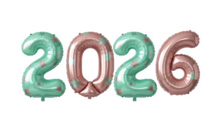 Celebrate the Upcoming Year Colorful Foil Balloons Forming the Number 2026 for a Festive Occasion