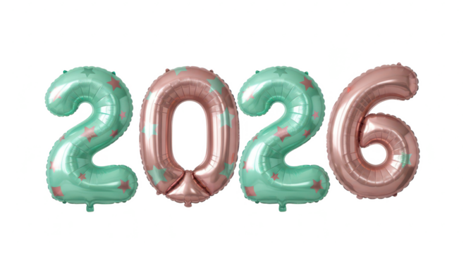 Celebrate the Upcoming Year Colorful Foil Balloons Forming the Number 2026 for a Festive Occasion