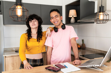 Confident young friends posing together with expressive modern vibe