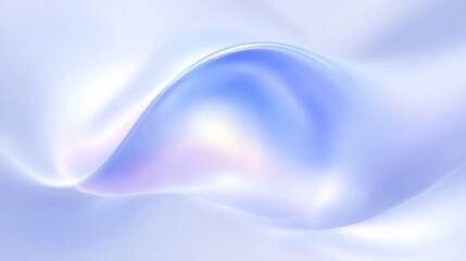 Luminous abstract wave form displays soft gradient of cool colors