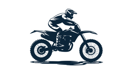 Motocross rider action silhouette