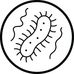 Microorganism bacteria cell single line art drawing

