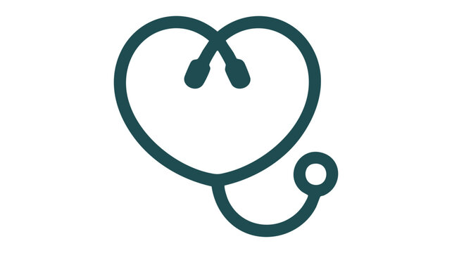 Heart stethoscope healthcare icon