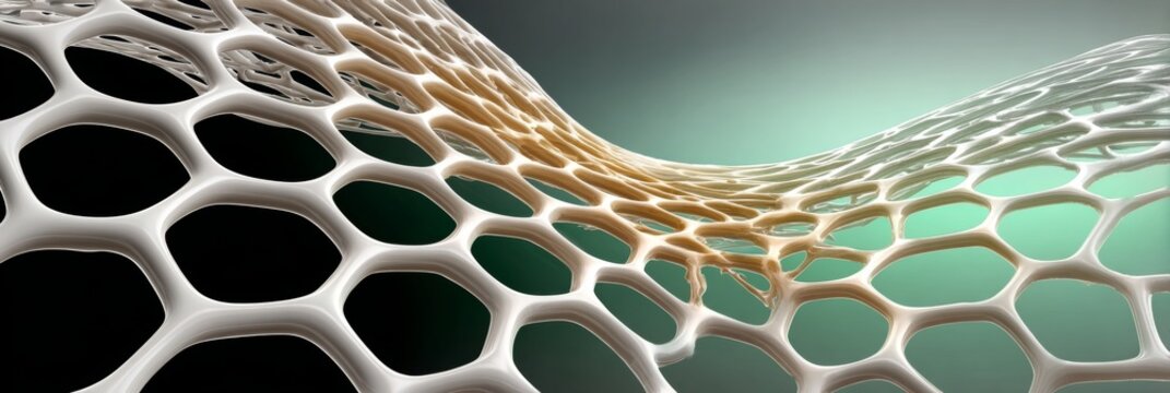 Abstract Mesh Rendering of Complex Geometrical Forms in Icy Tones for a Futuristic Background