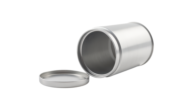 Sleek metal container with removable lid, ideal for storage and organization. Perfect for various uses in home or office settings