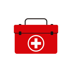 Flat Illustration of First Aid Kit Bag for Emergency