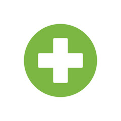 Flat Illustration of Medical Cross Symbol for Hospital
