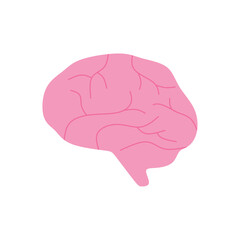 Flat Illustration of Human Brain for Education and Medical