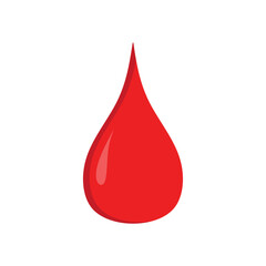 Obraz premium Flat Illustration of Red Blood Drop for Medical Concept