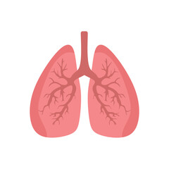 Flat Illustration of Human Lungs for Respiratory Health