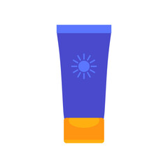 Flat Illustration of Sunscreen Tube for UV Protection