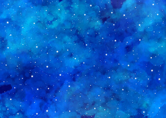 Hand painted watercolour background of a starry night sky  © Kirsty Pargeter