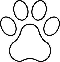 Minimalist dog animal paw print outline line art vector
