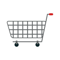 Flat Illustration of Shopping Cart Trolley for Retail
