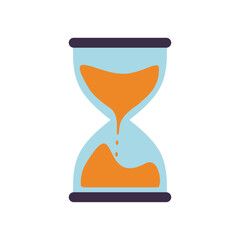 Flat Illustration of Hourglass for Time Management