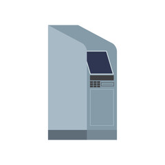 Flat Illustration of ATM Machine for Cash Withdrawal