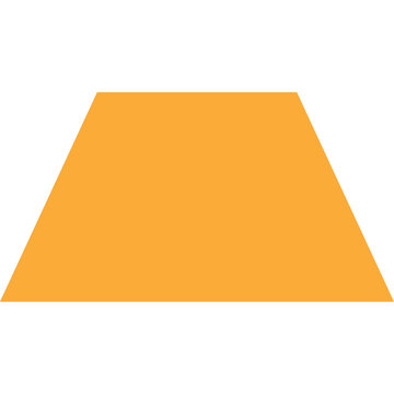 A Simple Orange Trapezoid Geometric Shape Isolated on a Transparent Background Vivid Color Graphic Design Element