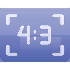 4:3 Aspect Ratio Icon With Focus Frame Overlay On A Soft Blue Background Digital Graphic Element For Photography And Video Production