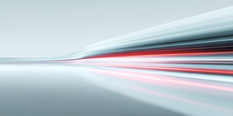 Abstract motion blur streams suggest high speed movement into a bright horizon