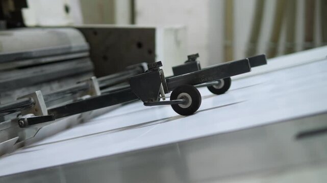Rotating Ink Rollers Spreading Color on a Large Industrial Printing Machine
