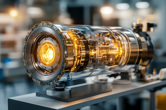 Futuristic lab features advanced technology for stabilizing wormhole in a research facility