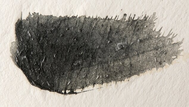 Displaying single horizontal black stroke tapering across cold-press paper, with granulation