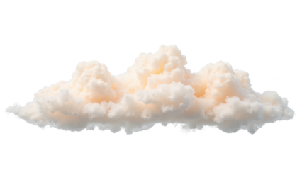 Fluffy cloud with soft texture and warm tones, creating serene and dreamy atmosphere. Ideal for backgrounds or artistic projects