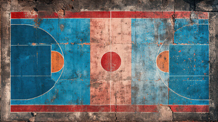 bird's eye view basketball court team huddle strategy