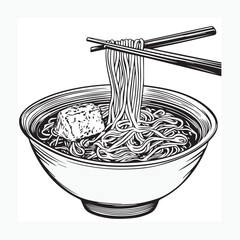 noodles in a bowl with chopsticks