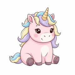 Chubby Baby Unicorn Sitting