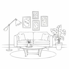 Home Interior Outline Scene