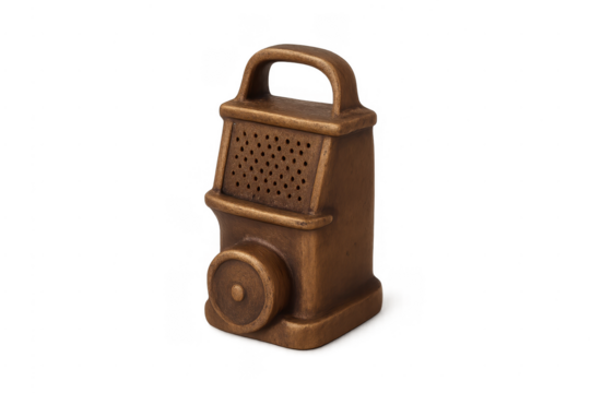 Vintage radio receiver playing music isolated on transparent background