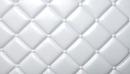 Obraz premium A pristine, white padded surface with regularly spaced, diamond-shaped indents and small, round button accents