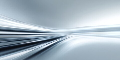 Abstract digital representation suggests rapid motion across a futuristic silvery landscape