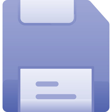 A Simple Icon Representing a Save Function with a Transparent Background