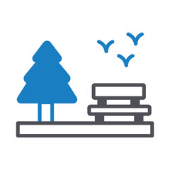 Park Bench Vector icon which can easily modify or edit