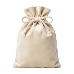 Elegant Cream Velvet Pouch on Transparent Background A Luxurious Presentation