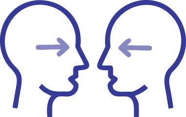 Empathy Two Heads with Emotional Arrows