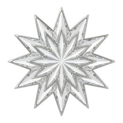 Realistic Isolated Porcelain Star Ornament on Transparent Background
