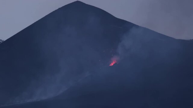 Barren Island Volcano Erupting at Dawn