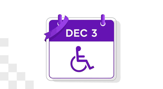 Calendar icon marked December 3rd for International Day of Persons with Disabilities - Powered by Adobe