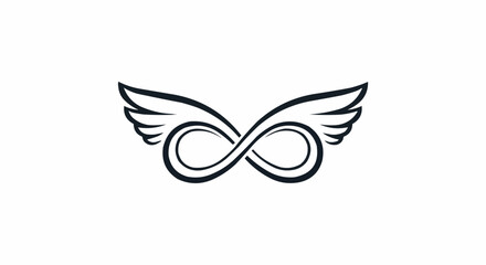 Infinity Symbol with Wings Tattoo Design.